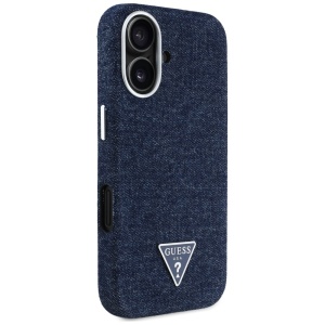 Husa pentru iPhone 16 - Guess Denim Triangle Logo MagSafe (GUHMP16SRJFWTLB) - Blue - Img 8
