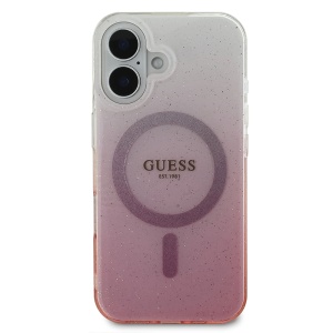 Husa pentru iPhone 16 - Guess IML Glitter Gradient MagSafe (GUHMP16SHGRCELP) - Pink - Img 2