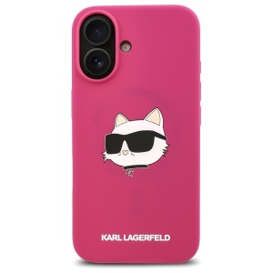 Husa pentru iPhone 16 - Karl Lagerfeld Silicone MagSafe (KLHMP16SSCHPPLF) - Fuchsia Choupette Head - Img 3