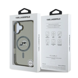 Husa pentru iPhone 16 Plus - Karl Lagerfeld IML MagSafe (KLHMP16MHLSKCK) - Metal Karl&Choupette Head - Img 7