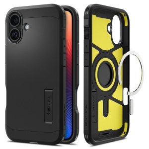 Husa pentru iPhone 16 Plus - Spigen Tough Armor MagSafe - Black - Img 1