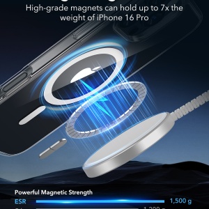 Husa pentru iPhone 16 Pro - ESR Classic Hybrid HaloLock - Clear - Img 6