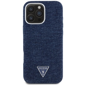 Husa pentru iPhone 16 Pro - Guess Denim Triangle Logo MagSafe (GUHMP16LRJFWTLB) - Blue - Img 6