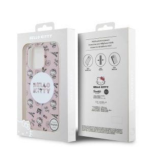 Husa pentru iPhone 16 Pro - Hello Kitty Hardcase IML All Over Paris MagSafe (HKHMP16LHAOPP) - Pink - Img 7
