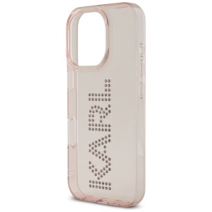 Husa pentru iPhone 16 Pro - Karl Lagerfeld IML Rhinestones (KLHCP16LHKLSTDCP) - Pink Logo - Img 5