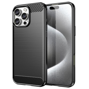 Husa pentru iPhone 16 Pro - Techsuit Carbon Silicone - Black - Img 1