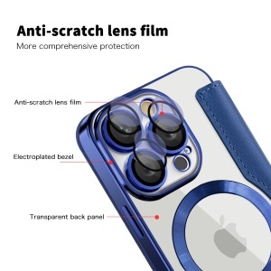 Husa pentru iPhone 16 Pro - Techsuit SmartMag Book Case - Blue - Img 3