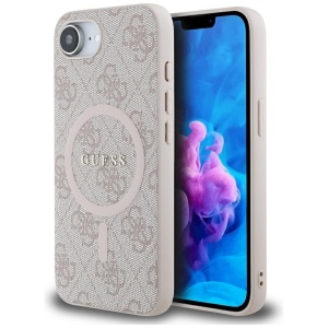 Husa pentru iPhone 16e - Guess 4G Ring Classic Logo MagSafe (GUHMPSE4G4GFRP) - Pink