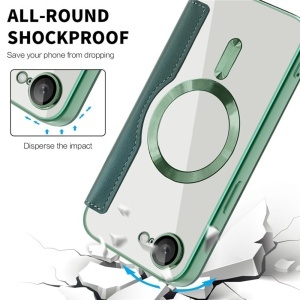 Husa pentru iPhone 16e - Techsuit SmartMag Book Case - Green - Img 3
