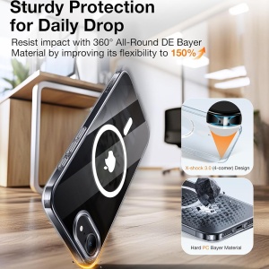 Husa pentru iPhone 16e - Torras OriginFit-Mag Series - Clear - Img 3