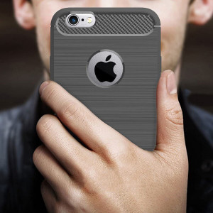 Husa pentru iPhone 6 Plus / iPhone 6s Plus - Techsuit Carbon Silicone - Black - Img 5