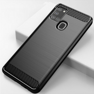 Husa pentru Samsung Galaxy A21s - Techsuit Carbon Silicone - Black - Img 7