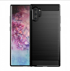 Husa pentru Samsung Galaxy Note 10 Plus 4G / Note 10 Plus 5G - Techsuit Carbon Silicone - Black - Img 6