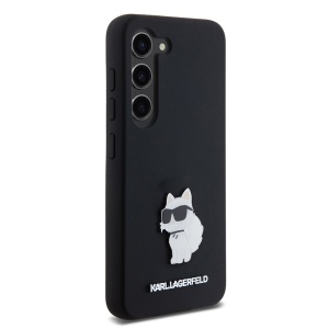 Husa pentru Samsung Galaxy S23 - Karl Lagerfeld Silicone (KLHCS23SSMHCNPK) - Choupette Metal Pin - Img 3