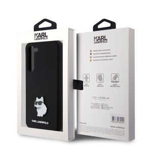 Husa pentru Samsung Galaxy S23 Plus - Karl Lagerfeld Silicone (KLHCS23MSMHCNPK) - Choupette Metal Pin - Img 7