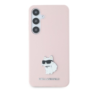 Husa pentru Samsung Galaxy S24 Plus - Karl Lagerfeld Silicone (KLHCS24MSMHCNPP) - Pink Choupette Metal Pin - Img 2