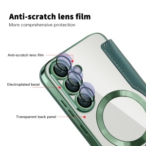 Husa pentru Samsung Galaxy S25 Plus - Techsuit SmartMag Book Case - Green - Img 3