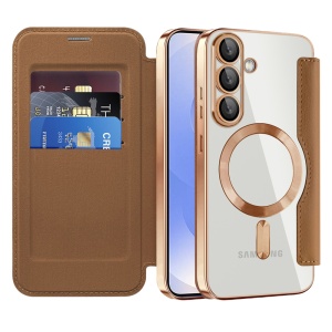 Husa pentru Samsung Galaxy S25 - Techsuit SmartMag Book Case - Brown