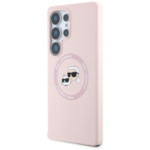 Husa pentru Samsung Galaxy S25 Ultra - Karl Lagerfeld Silicone Double Heads (KLHMS25LSKCHTCP) - Pink - Img 3