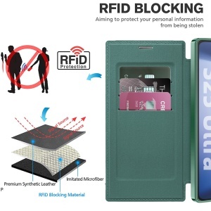Husa pentru Samsung Galaxy S25 Ultra - Techsuit SmartMag Book Case - Green - Img 5