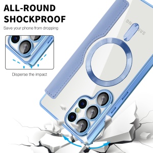 Husa pentru Samsung Galaxy S25 Ultra - Techsuit SmartMag Book Case - Light Blue - Img 3