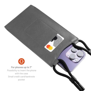 Husa pentru telefon 7" - Fixed Universal Shoulder Bag Verona (FIXVER-GR) - Gray - Img 4