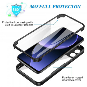 Husa pentru Xiaomi 13T / 13T Pro + Folie - Techsuit ColorVerse 360 Series - Black - Img 4