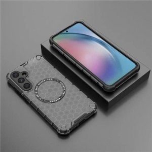 Husa transparenta pentru Samsung Galaxy A55 5G - Techsuit HoneyComb Shield MagSafe - Black - Img 6