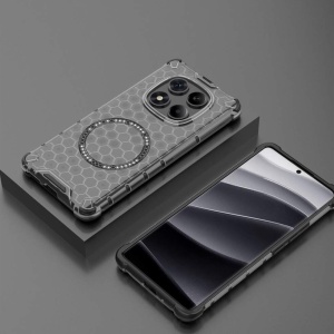 Husa transparenta pentru Xiaomi Redmi Note 14 Pro+ 5G - Techsuit HoneyComb Shield MagSafe - Black - Img 6