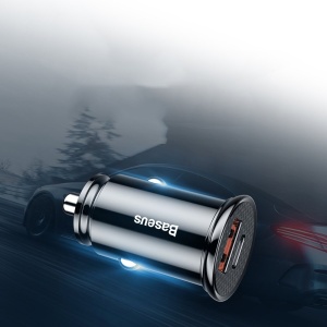 Incarcator auto Baseus Circular 30W 1xUSB 1xUSB-C 5A Negru - Img 11