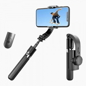 Selfie Stick cu Trepied si Telecomanda, 86cm - Techsuit (L08) - Black - Img 3