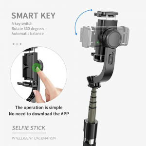 Selfie Stick cu Trepied si Telecomanda, 86cm - Techsuit (L08) - Black - Img 8