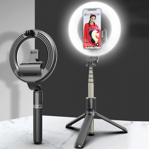 Selfie Stick cu Trepied si Telecomanda, 90cm - Techsuit (L07) - Black - Img 2