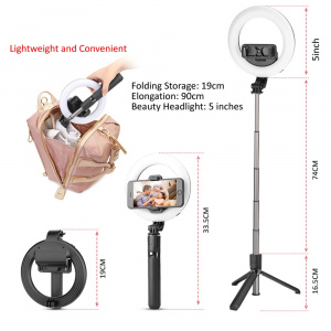 Selfie Stick cu Trepied si Telecomanda, 90cm - Techsuit (L07) - Black - Img 7