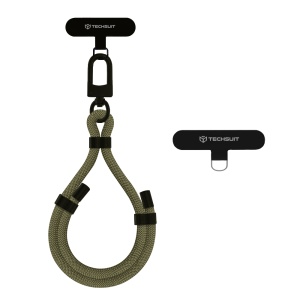 Snur pentru Telefon, Carabina, Ajustabil, Nailon Impletit, Universal - Techsuit Rope Wrist Strap (RWS1-04) - Pine Forest