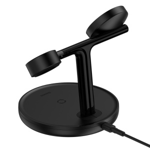 Statie de Incarcare pentru iPhone, iWatch, AirPods - Baseus Swan (WXTE000101) - Black - Img 2