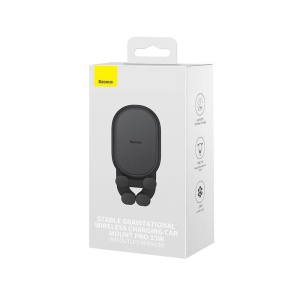 Suport pentru Grila de Ventilatie cu Incarcator Inductiv - Baseus Pro (SUWX030001) - Black - Img 8