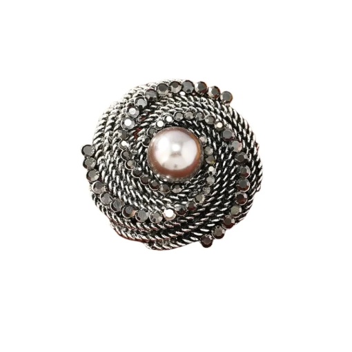 Brosa vintage cu perla si marcasite, 1, ibucork.ro