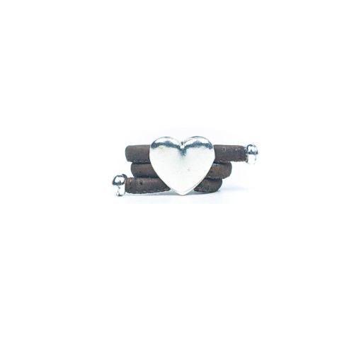 Inel din pluta maro Heart