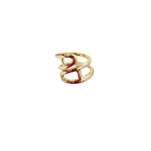 Inel pentru esarfa auriu Double A Buckle