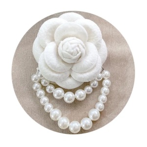 Brosa floare cu perle mare alba, 2, ibucork.ro