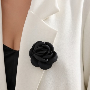 Brosa floare textila neagra, 3, ibucork.ro