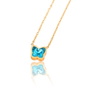 Colier placat cu aur Blue Butterfly 34860 Ibucork.ro