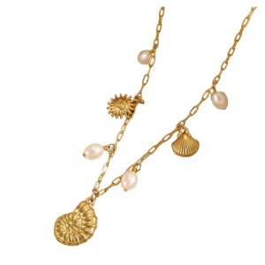 Colier placat cu aur Summer Snail 37670 Ibucork.ro