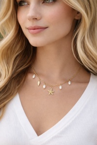 Colier placat cu aur Summer Starfish, 4, ibucork.ro
