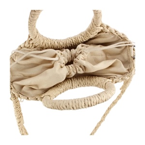 Cos din rafie cu manere rotunde Flowers 37260 Ibucork.ro