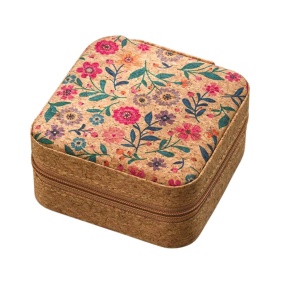 Cutie organizatoare din pluta pentru bijuterii - floral