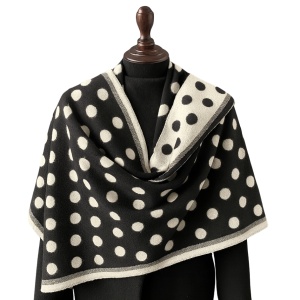 Esarfa casmir buline alb-negru, 1, ibucork.ro