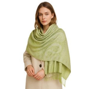 Esarfa casmir jacquard Paisley Mint, 2, ibucork.ro