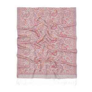 Esarfa casmir jacquard paisley roz, 2, ibucork.ro